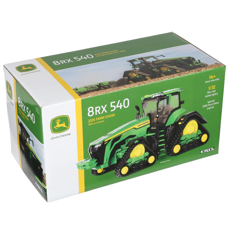 1/32 John Deere 8RX 540 Tractor on Tracks by ERTL, 2026 Farm Show One Time Production