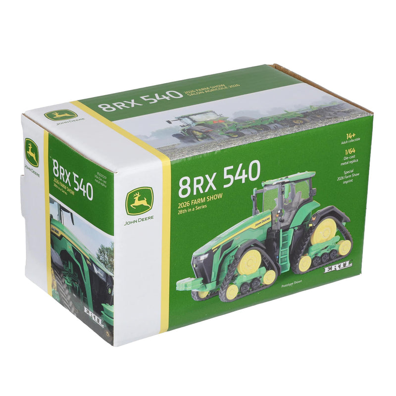 1/64 John Deere 8RX 540 Tractor on Tracks by ERTL, 2026 Farm Show One Time Production