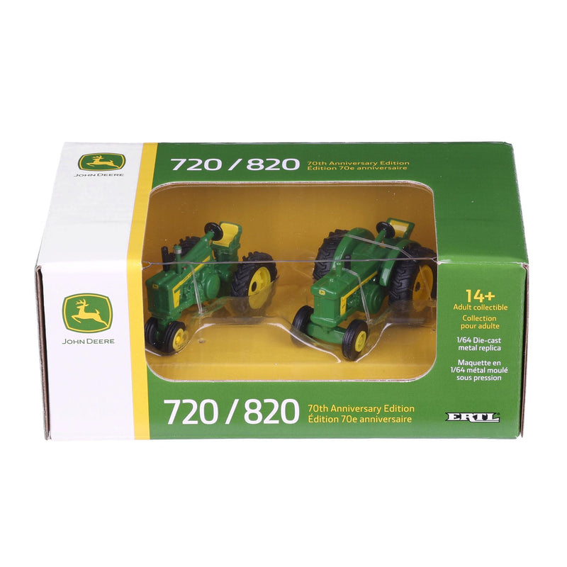 1/64 John Deere 720 Tractor & 820 Tractor, Waterloo "20" Series 70th Anniversary Set, ERTL Prestige Collection