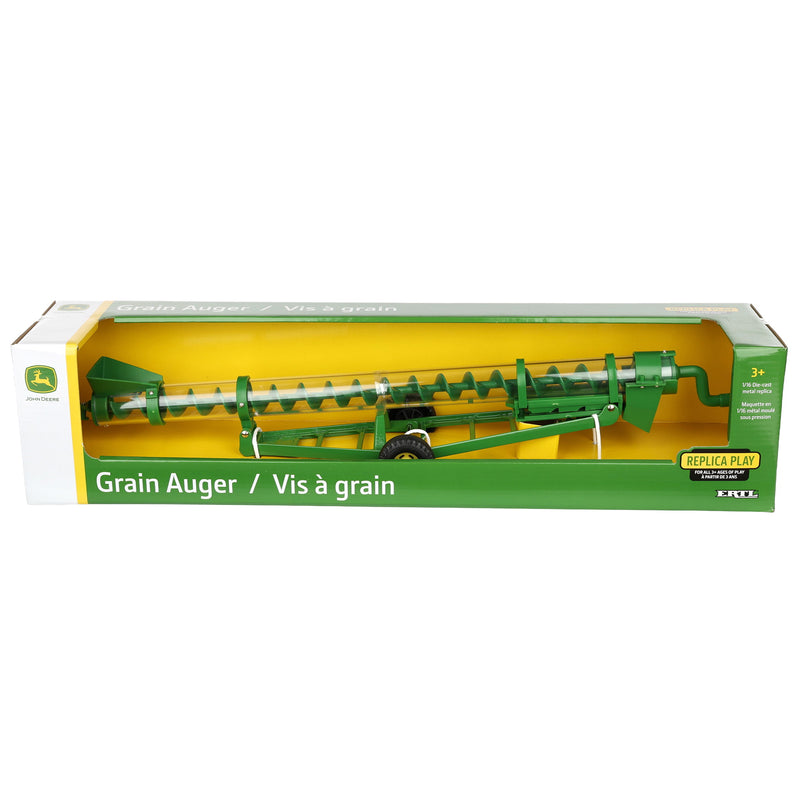 1/16 Green Grain Auger with Yellow Rims, ERTL Replica Play