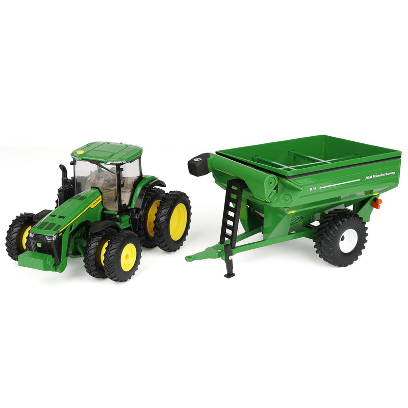 1/32 John Deere 8R 340 Tractor with Green J&M 875 Grain Cart, ERTL Replica Play