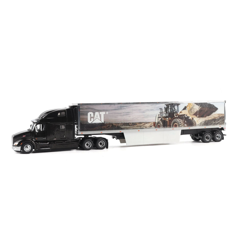1/50 Peterbilt 579 Ultra Loft Semi Truck with CAT Mural Box Trailer by Diecast Masters