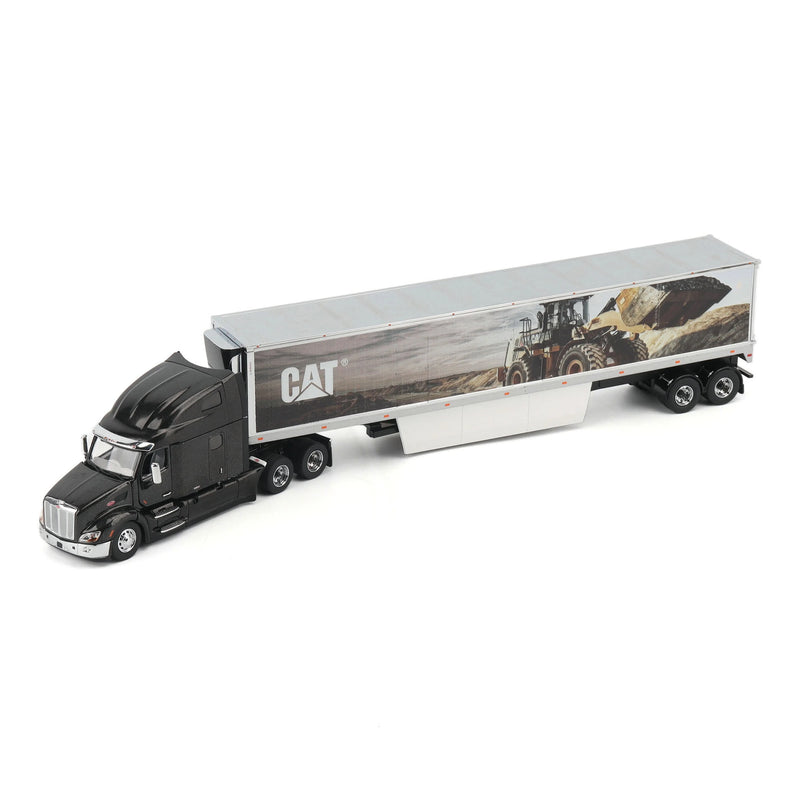 1/50 Peterbilt 579 Ultra Loft Semi Truck with CAT Mural Box Trailer by Diecast Masters