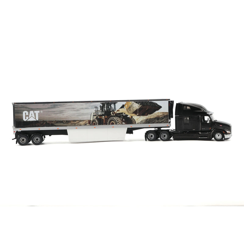 1/50 Peterbilt 579 Ultra Loft Semi Truck with CAT Mural Box Trailer by Diecast Masters