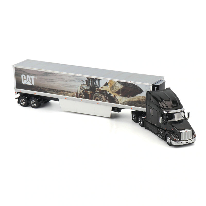 1/50 Peterbilt 579 Ultra Loft Semi Truck with CAT Mural Box Trailer by Diecast Masters