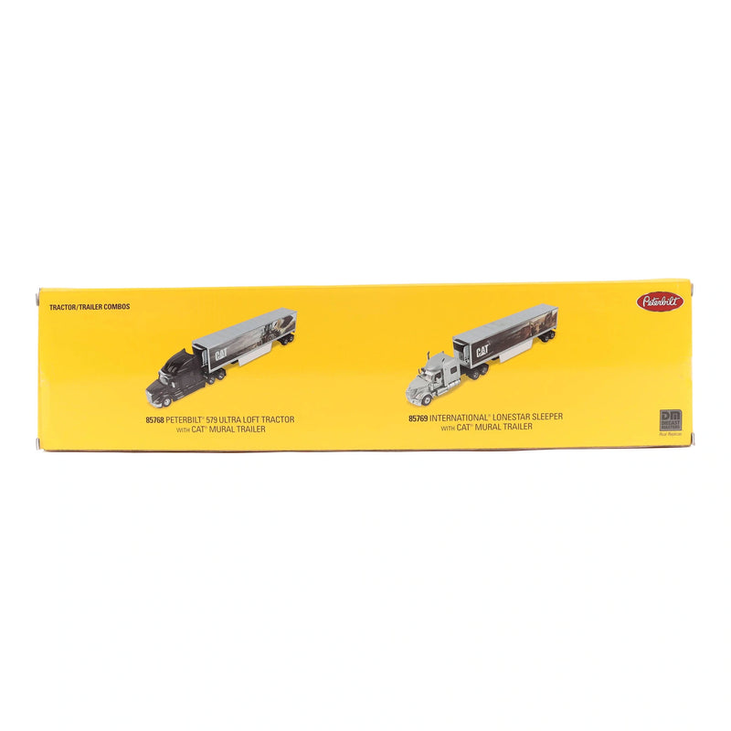 1/50 Peterbilt 579 Ultra Loft Semi Truck with CAT Mural Box Trailer by Diecast Masters