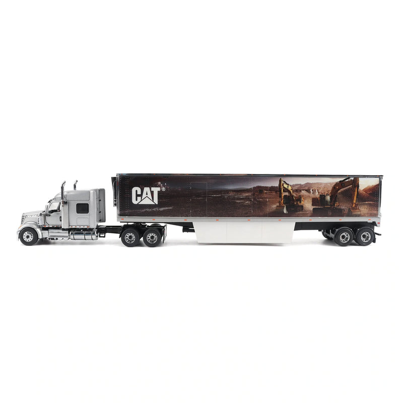 1/50 International Lonestar Semi Truck with CAT Mural Box Trailer by Diecast Masters