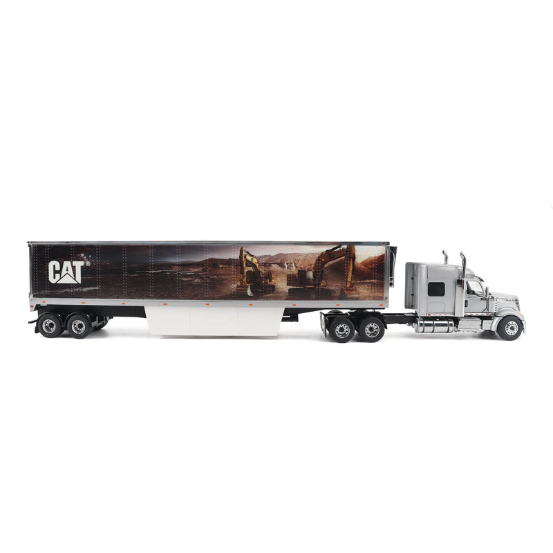 1/50 International Lonestar Semi Truck with CAT Mural Box Trailer by Diecast Masters