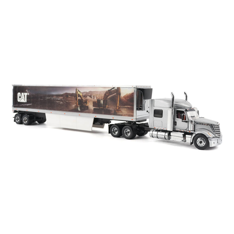 1/50 International Lonestar Semi Truck with CAT Mural Box Trailer by Diecast Masters