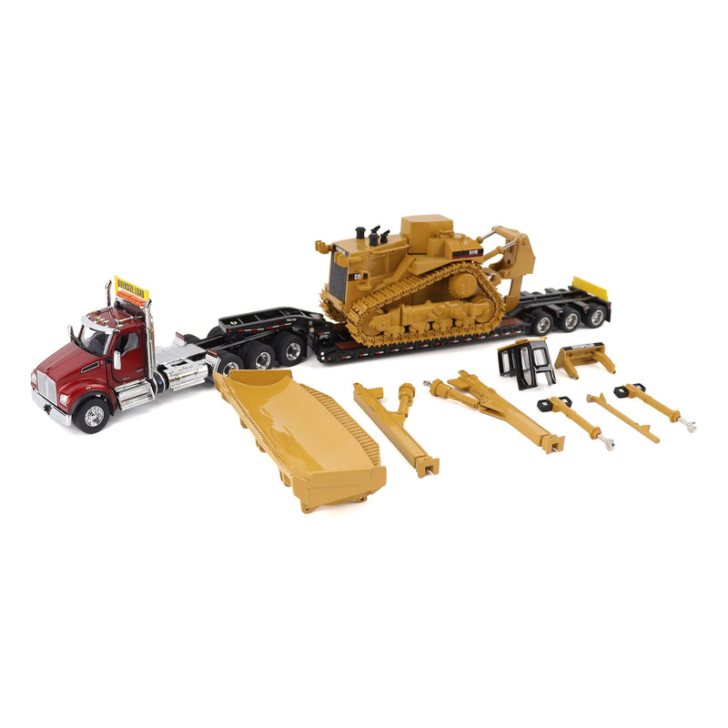 1/50 Kenworth T880 Semi Truck with Trail King TK120 Lowboy & CAT D11R Dozer, Diecast Masters Transport Series