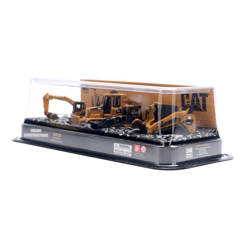 CAT Micro Constructors Set with Excavator, Tractor, Backhoe Loader & Track Loader by Diecast Masters