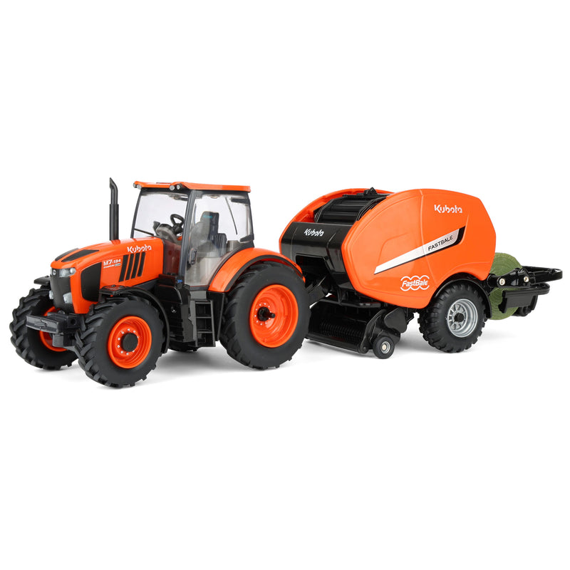 1/32 Kubota M7-134 Tractor with Kubota FastBale Round Baler & Bale by ERTL