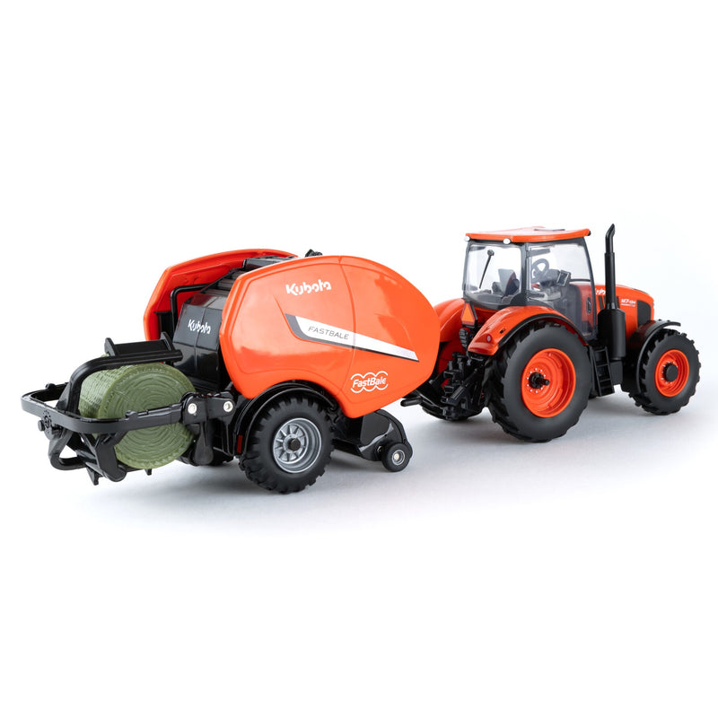 1/32 Kubota M7-134 Tractor with Kubota FastBale Round Baler & Bale by ERTL