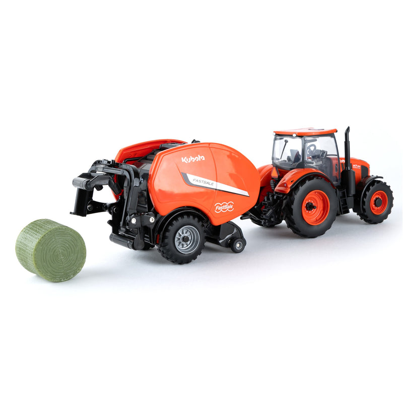 1/32 Kubota M7-134 Tractor with Kubota FastBale Round Baler & Bale by ERTL