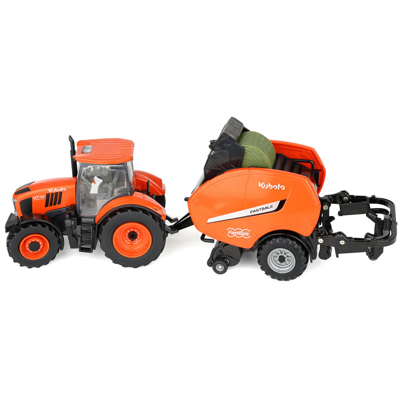 1/32 Kubota M7-134 Tractor with Kubota FastBale Round Baler & Bale by ERTL