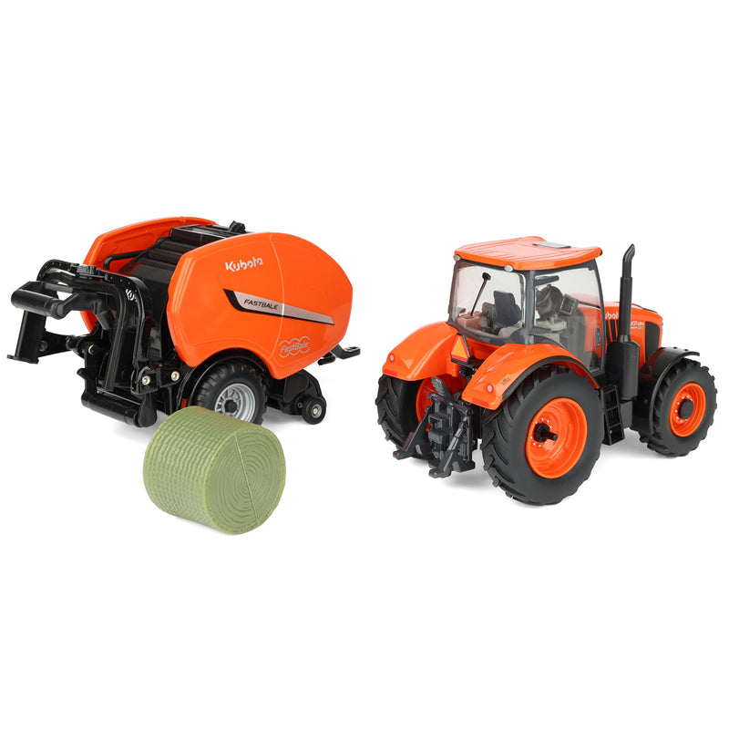 1/32 Kubota M7-134 Tractor with Kubota FastBale Round Baler & Bale by ERTL