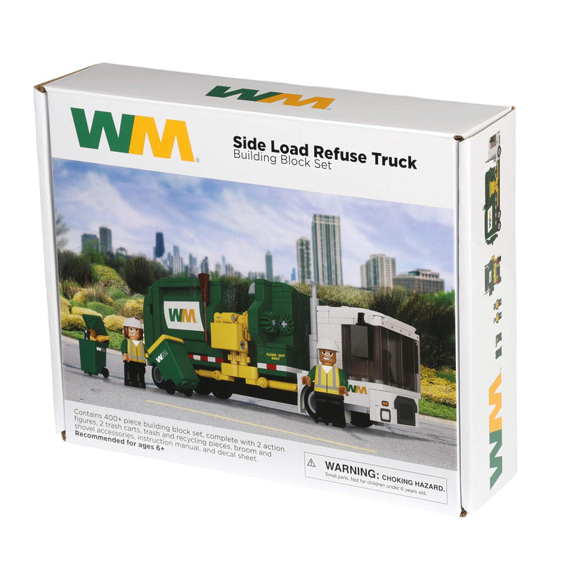 Waste Management Side-Load Garbage Truck Building Block Set by First Gear, 402+ Pieces