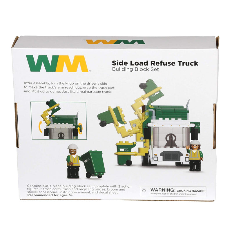 Waste Management Side-Load Garbage Truck Building Block Set by First Gear, 402+ Pieces