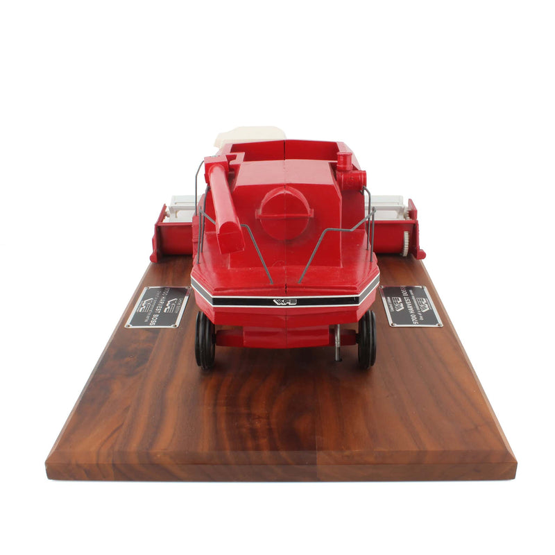 1/28 White Farm Equipment 9700 Harvest Boss Combine Displayed on Wooden Desk Plaque by Scale Models