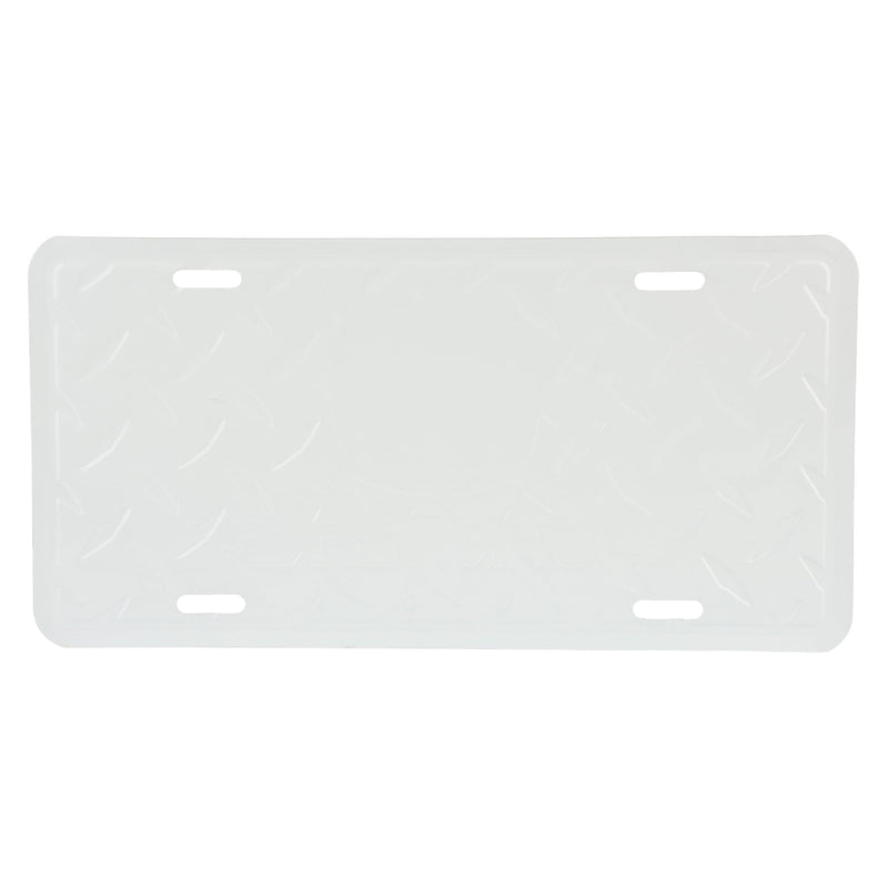 John Deere Logo Diamond Tread Chrome 6" x 12" Metal License Plate