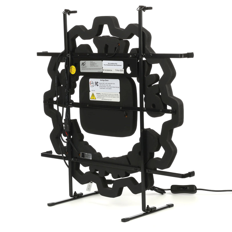 John Deere LED Neon Sign with Tire Tread Shape, 17in x 17in