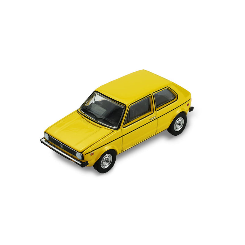 1/64 1977 Volkswagen Rabbit Riyad Yellow with Female Customer, The Hobby Shop Series 17 by Greenlight Collectibles