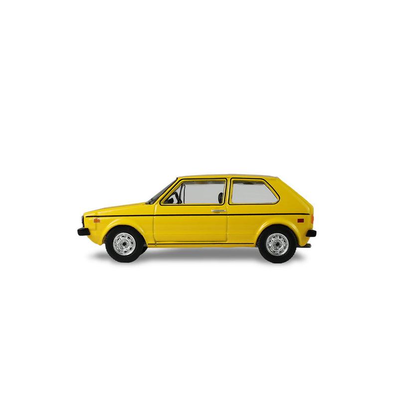 1/64 1977 Volkswagen Rabbit Riyad Yellow with Female Customer, The Hobby Shop Series 17 by Greenlight Collectibles
