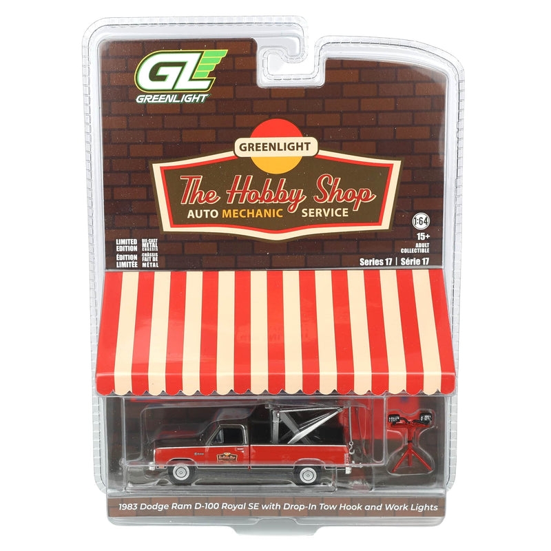 1/64 1983 Dodge Ram D-100 Royal SE with Drop-In Tow Hook and Work Lights, The Hobby Shop Series 17 by Greenlight Collectibles