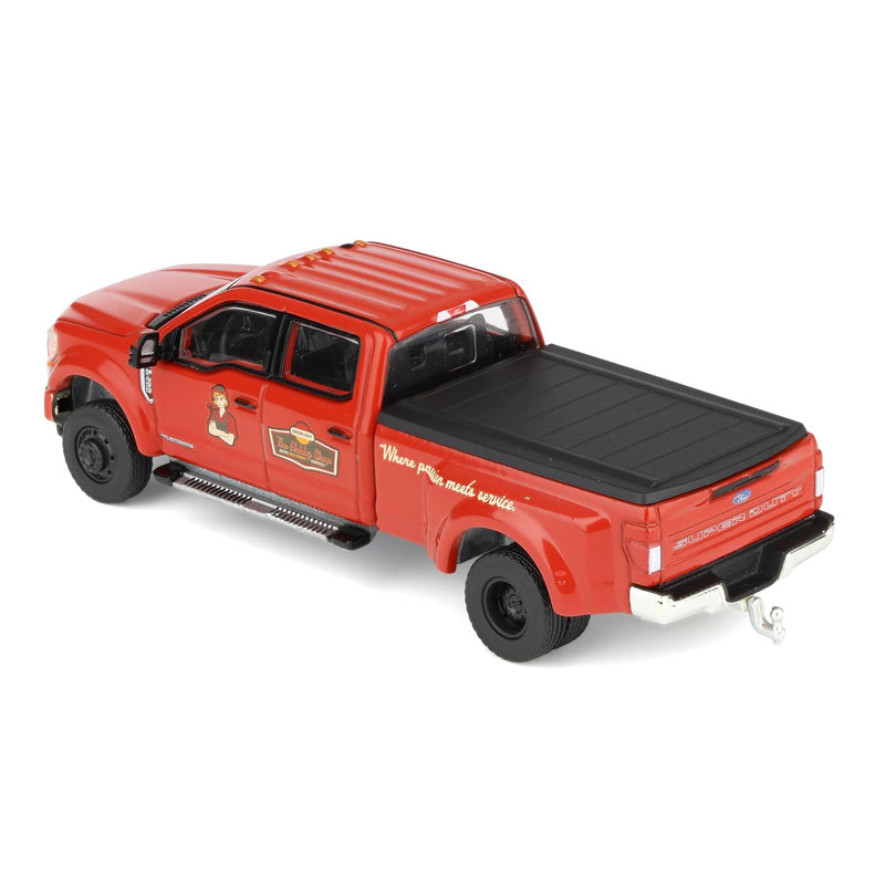 1/64 2022 Ford F-450 Dually Flatbed Truck with Mechanic Figure, The Hobby Shop Series 17 by Greenlight Collectibles
