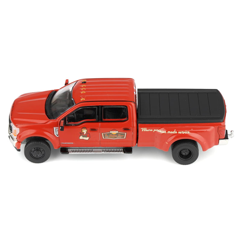 1/64 2022 Ford F-450 Dually Flatbed Truck with Mechanic Figure, The Hobby Shop Series 17 by Greenlight Collectibles
