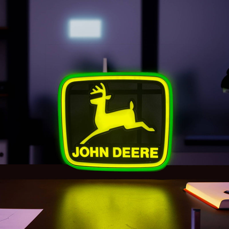 John Deere Vintage Logo LED Sign for Wall, Window, or Desk, 12in x 10in