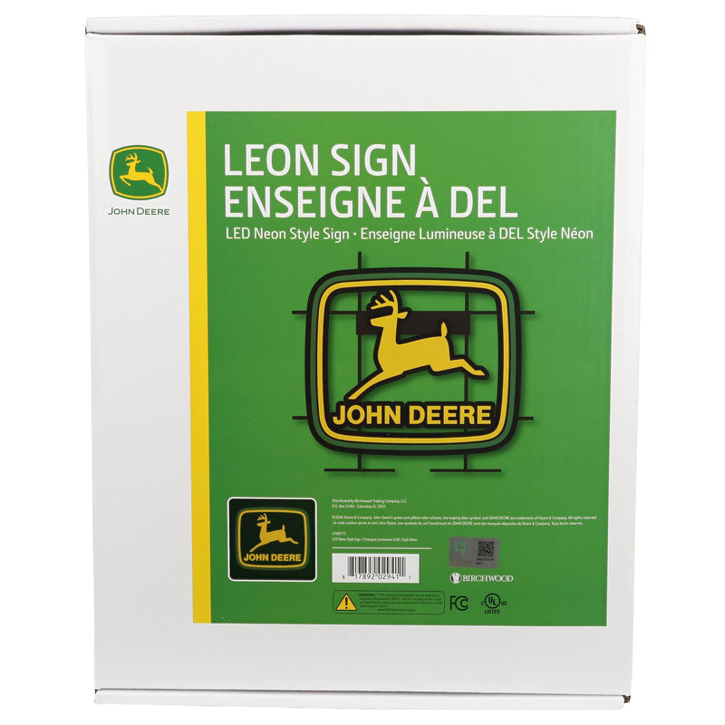 John Deere Vintage Logo LED Sign for Wall, Window, or Desk, 12in x 10in