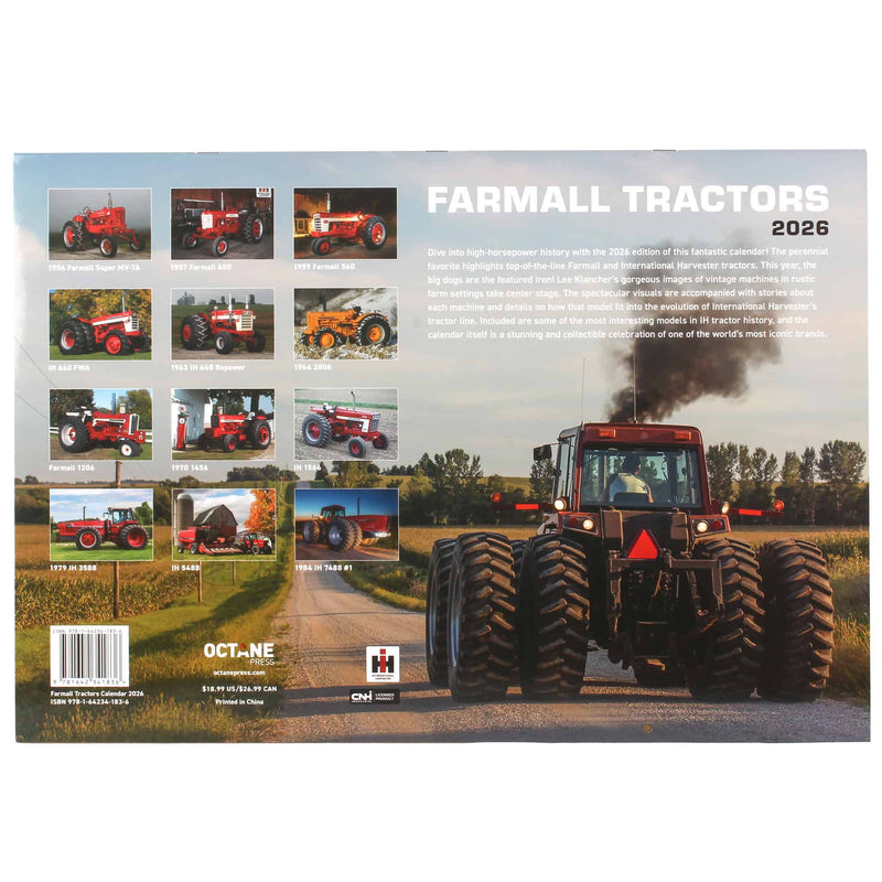 2026 Farmall Tractors 12 Month Calendar, 17in x 12in