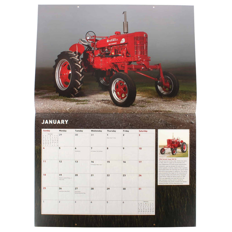 2026 Farmall Tractors 12 Month Calendar, 17in x 12in