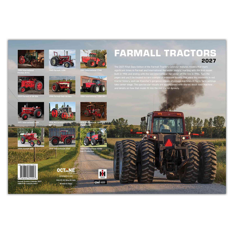 2027 Farmall Tractors 12 Month Calendar, 17in x 12in