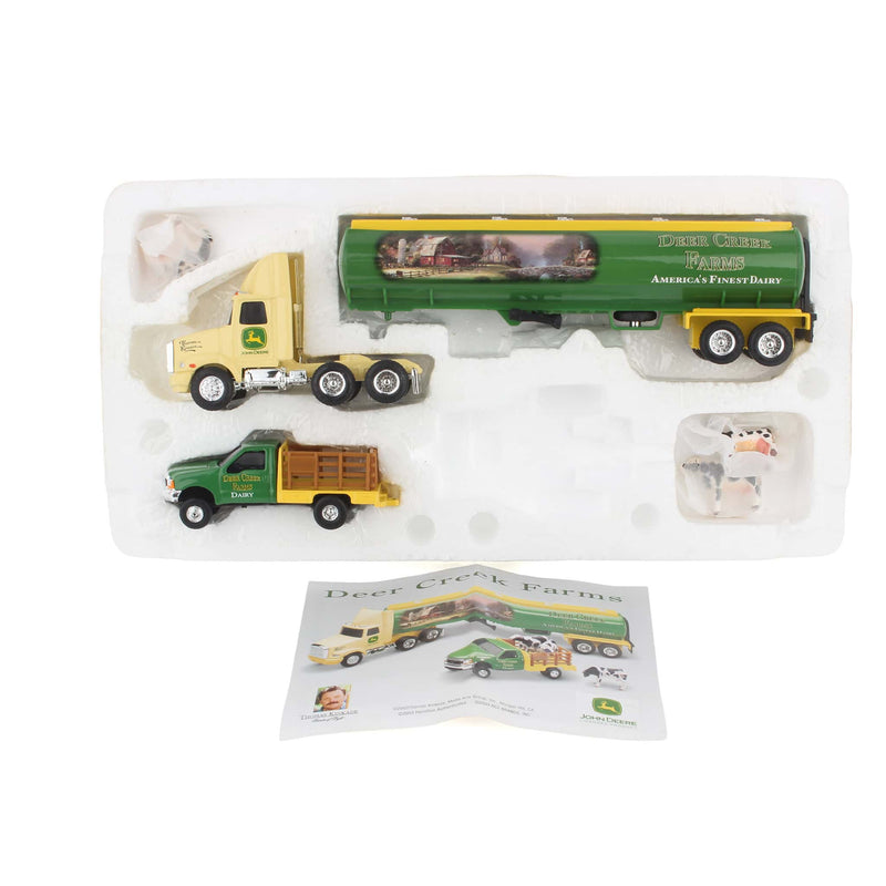 1/64 Thomas Kinkade John Deere Deer Creek Farms Semi & Pickup Truck Set by Hamilton Authenticated