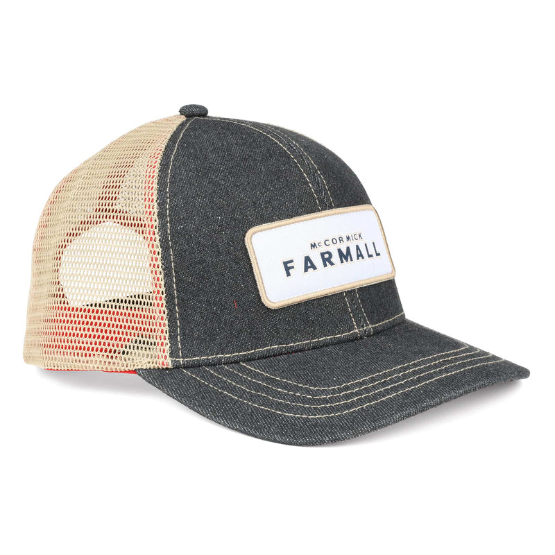 McCormick Farmall Black Denim Mesh Back Trucker Cap