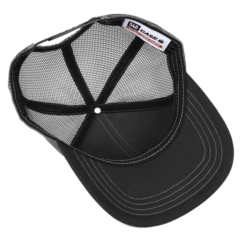 Case IH Black & White Mesh Back Rubber American Flag Patch Trucker Cap