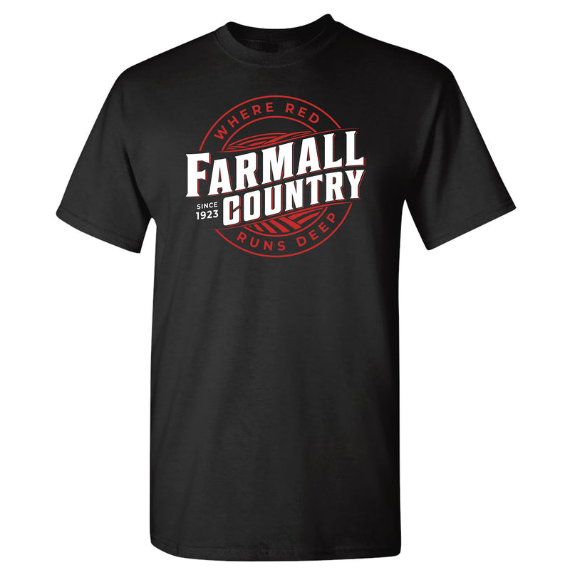 IH Farmall Country Runs Deep Black Short Sleeve T-Shirt