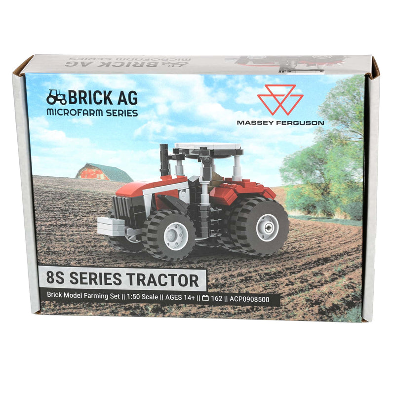 Massey Ferguson 8S Tractor Farming Building Set, BrickAg Microfarm Series 163 Pieces