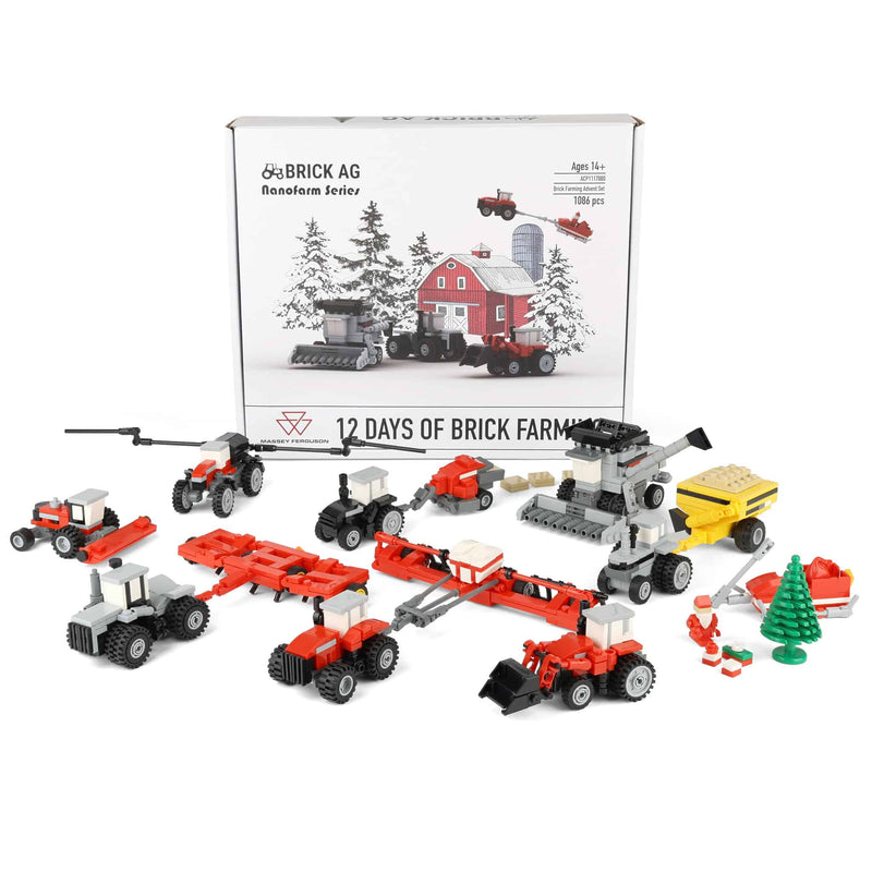 AGCO Massey Ferguson 12 Days of Brick Farming Building Block Advent Set by Brick Ag, 1,086 Pieces