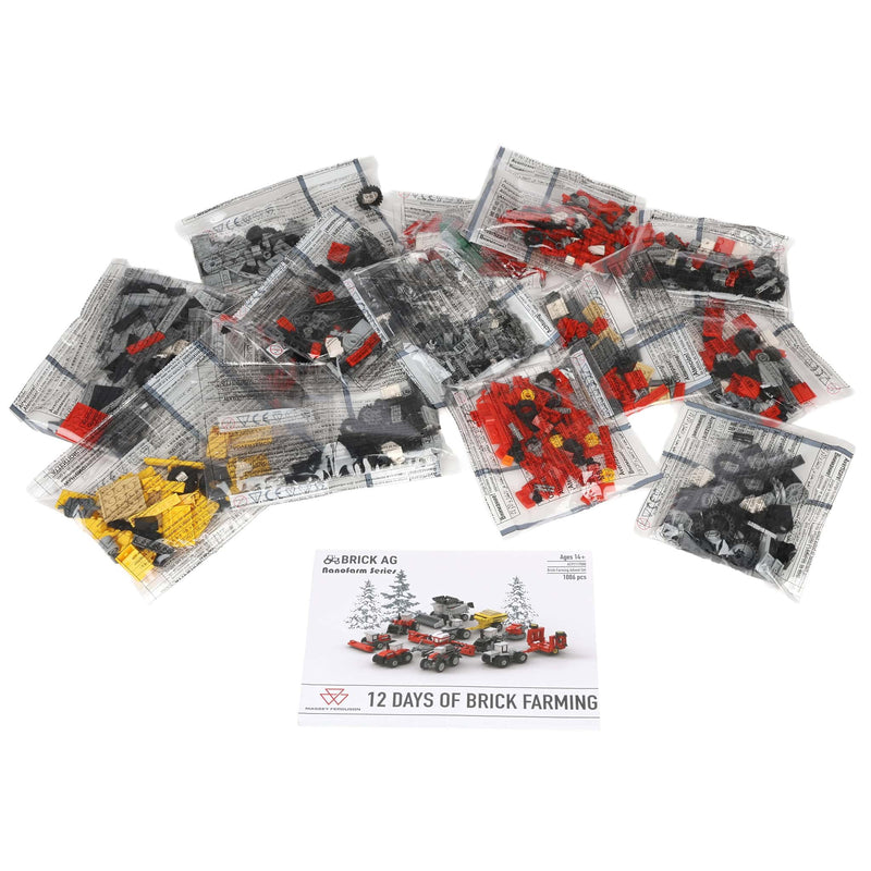 AGCO Massey Ferguson 12 Days of Brick Farming Building Block Advent Set by Brick Ag, 1,086 Pieces