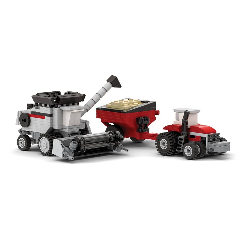 Massey Ferguson & Gleaner Harvesting Building Block Set, BrickAg Nanofarm Series, 404 Pieces