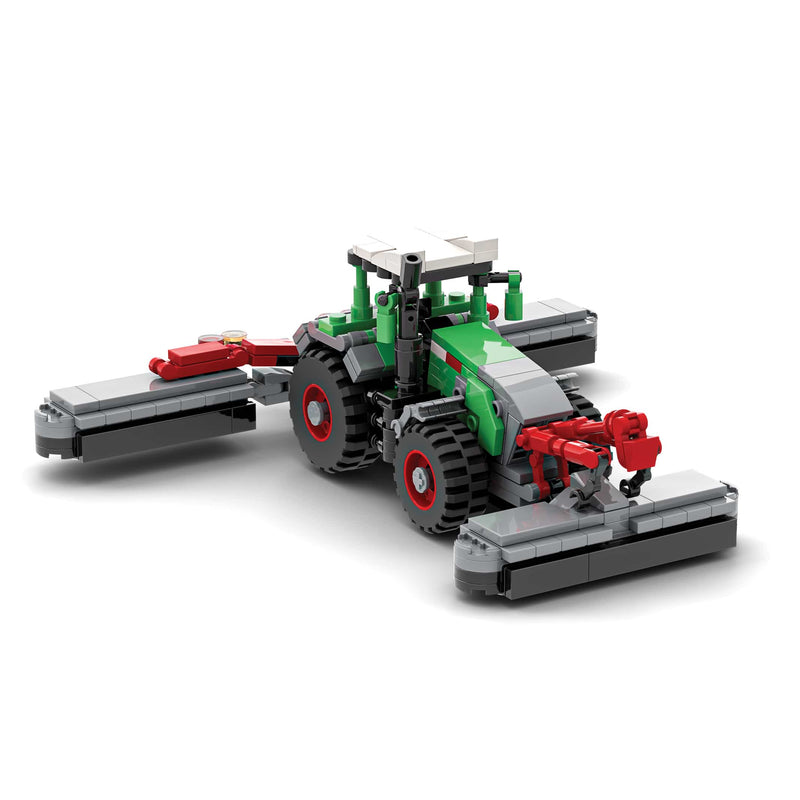 Fendt Vario 832 Tractor with Triple Mowers Farming Building Set, BrickAg Microfarm Series 345 Pieces