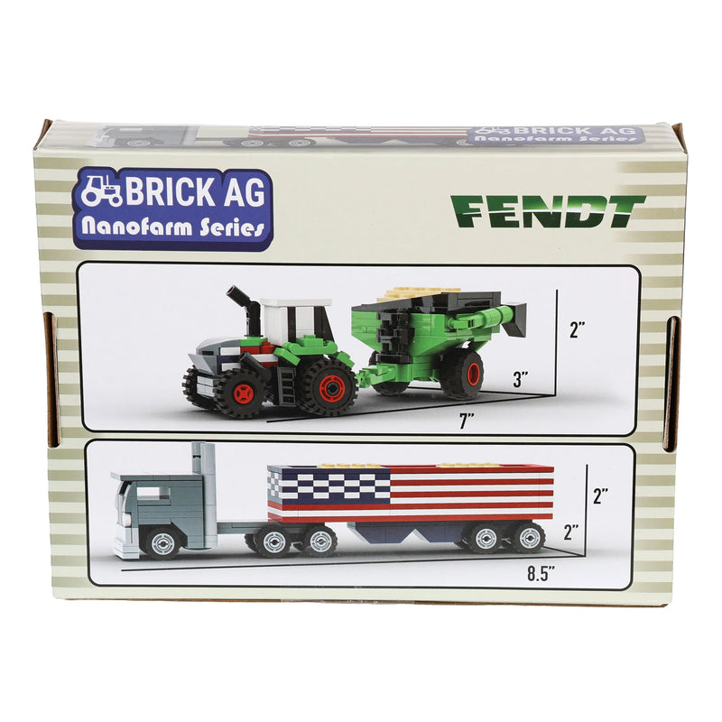 Fendt 250th USA Anniversary Brick Model Hauling Set, Brick Ag Nanofarm Series, 366 Pieces