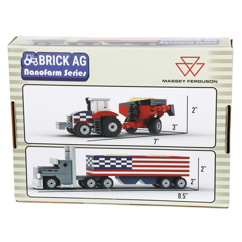 Massey Ferguson 250th Anniversary Brick Model Hauling Set, Brick Ag Nanofarm Series, 389 Pieces
