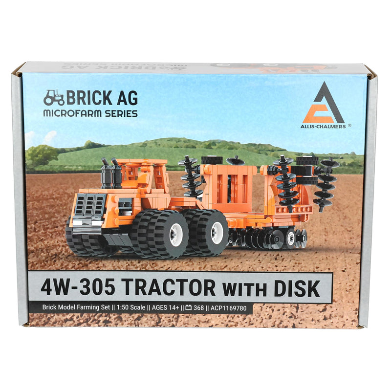 Allis-Chalmers 4W-305 Tractor & Disk Farming Building Set, BrickAg Microfarm Series 368 Pieces