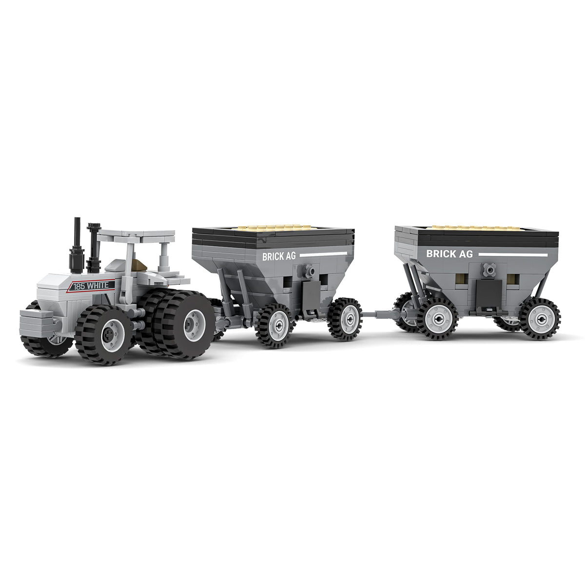 置物 mstforest White 185 Tractor & Gravity Wagon Farming Building Set, BrickAg