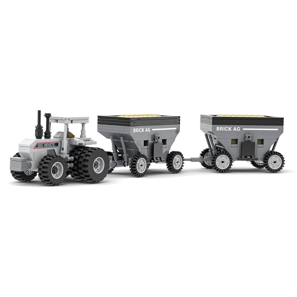 White 185 Tractor & Gravity Wagon Farming Building Set, BrickAg