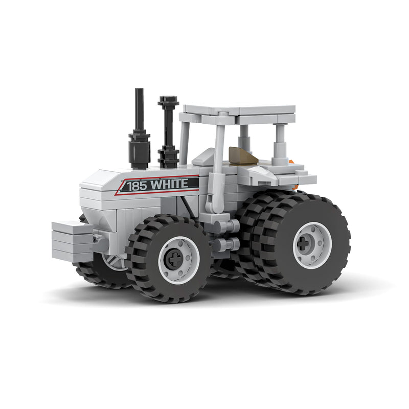 White 185 Tractor & Gravity Wagon Farming Building Set, BrickAg Microfarm Series 412 Pieces